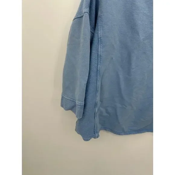 J.Jill Womens Blue Boxy Oversized Sweatshirt Size XL 3/4 Sleeve Cotton Casual - Picture 3 of 7